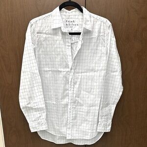 Frank and Eileen Burton Up Shirt White Checkered Size M